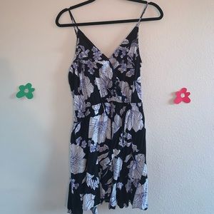 Express V-Neck Slit Mini Dress